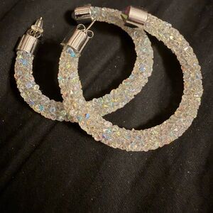 Crystal Hoop Earrings with Swarovski Crystals